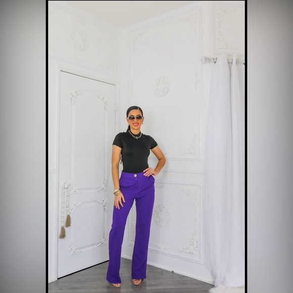 Elegant Purple Women's Pants - Picture 7 of 7